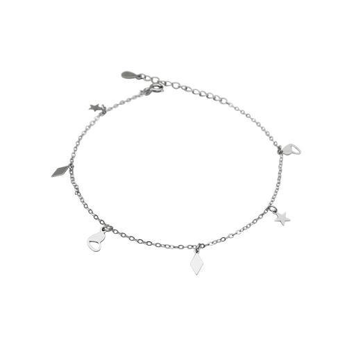 Cavigliera in argento sterling moda, 925 argento sterlina, with 3CM extender chain, per la donna, argento, Lunghezza Appross. 20 cm, Venduto da PC