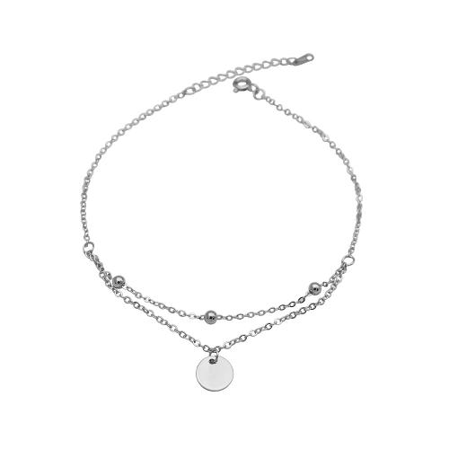 Cavigliera in argento sterling moda, 925 argento sterlina, with 3CM extender chain, per la donna, argento, Lunghezza Appross. 21 cm, Venduto da PC