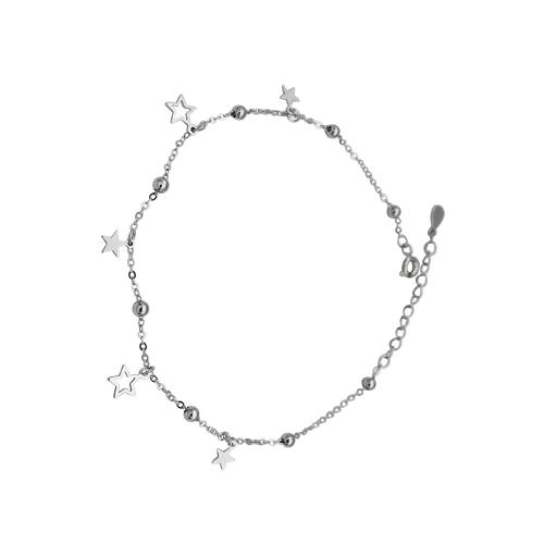 Fashion Sterling Silver Anklet 925 Sterling Silver with 3CM extender chain Star for woman silver color Length Approx 20 cm Sold By PC