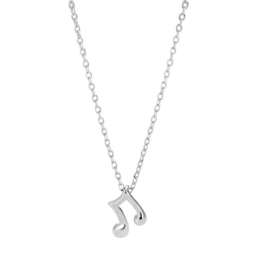 925 Sterling Silver Necklaces with 5CM extender chain Music Note plated for woman Length Approx 40 cm Sold By PC