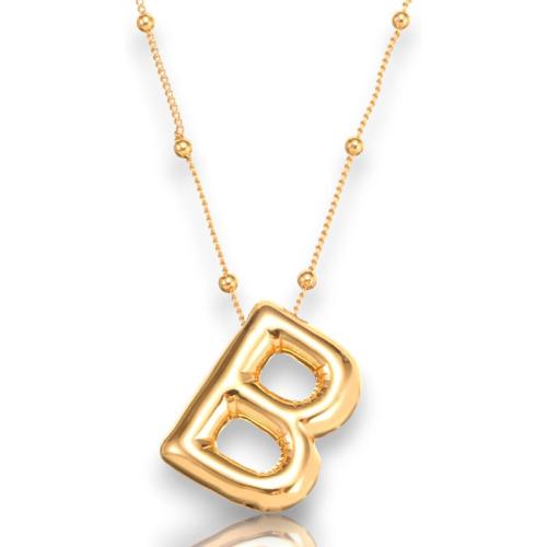 Brass Necklace plated letters are from A to Z & Unisex golden Length Approx 45 cm Sold By PC