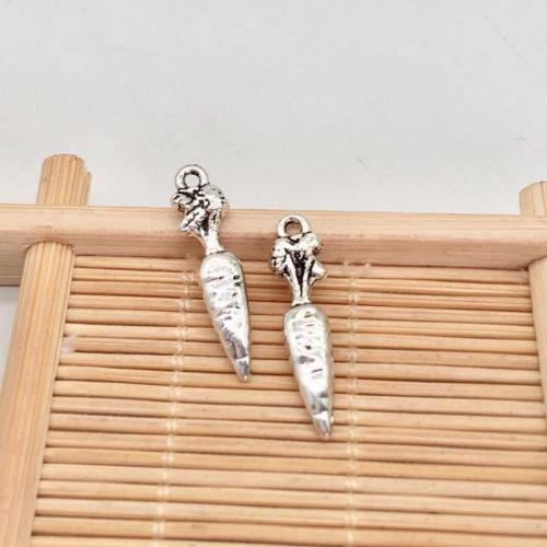 Zinc Alloy Pendants Carrot antique silver color plated DIY Sold By Bag