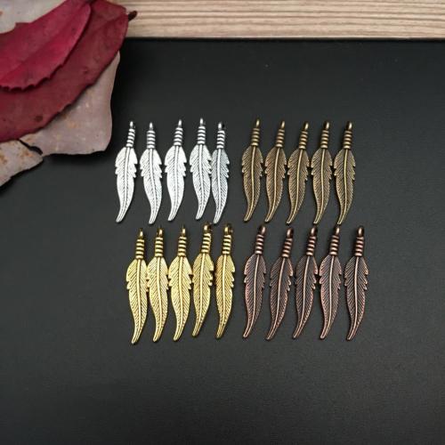 Pendants Sinc Alloy Leaf, plátáilte, DIY, dathanna níos mó le haghaidh rogha, 31.50x6.50mm, 100ríomhairí pearsanta/Mála, Díolta De réir Mála