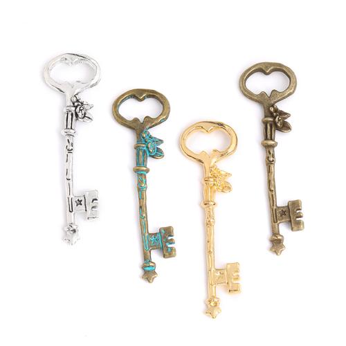 Zinc Alloy Key riipukset, Sinkkiseos, Avain, päällystetty, tee-se-itse, enemmän värejä valinta, 78x21mm, 100PC/laukku, Myymät laukku