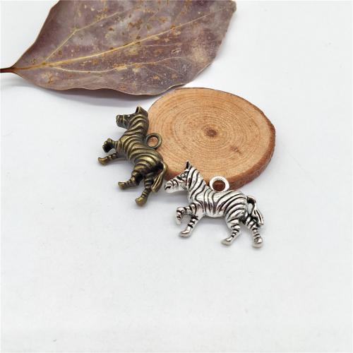 Zinc Alloy Animal Pendler, Zebra, forgyldt, du kan DIY, flere farver til valg, 21x28x5mm, 100pc'er/Bag, Solgt af Bag