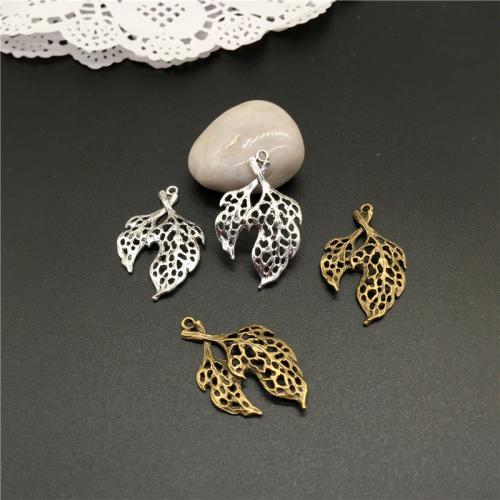 Pendants Sinc Alloy Leaf, plátáilte, DIY, dathanna níos mó le haghaidh rogha, 38x24mm, 100ríomhairí pearsanta/Mála, Díolta De réir Mála