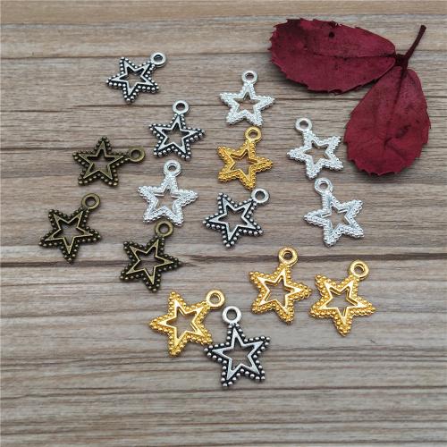 Cink Alloy Star Privjesak, Zvijezda, pozlaćen, možete DIY, više boja za izbor, 17x15x2mm, 100računala/Torba, Prodano By Torba