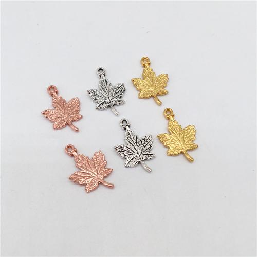 Pingentes de folha de liga de zinco, Maple Leaf, banhado, DIY, Mais cores pare escolha, 23x15mm, 100PCs/Bag, vendido por Bag