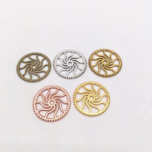 Sinc Alloy Pendants, Gear Roth, plátáilte, DIY, dathanna níos mó le haghaidh rogha, 25x25mm, 100ríomhairí pearsanta/Mála, Díolta De réir Mála