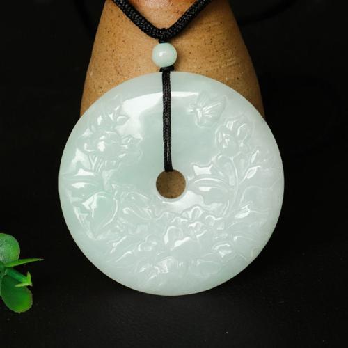 Gemstone Pendants Jewelry Jadeite folk style & DIY Grade A 40mm Sold By PC