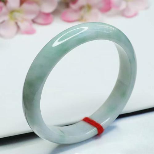 Jadeite Bangle folk style & for woman light green Grade A Sold By PC