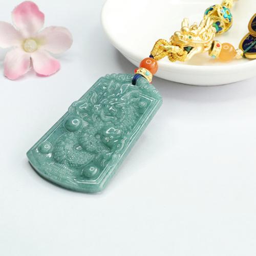 Gemstone Pendants Jewelry Jadeite Dragon Carved folk style & DIY Sold By PC