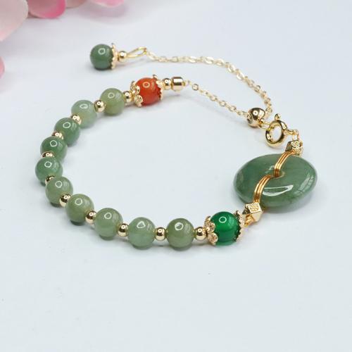 jade bracelet, avec alliage de zinc, style folk & pour femme, beads length 5mm, Longueur Environ 6-8 pouce, Vendu par PC