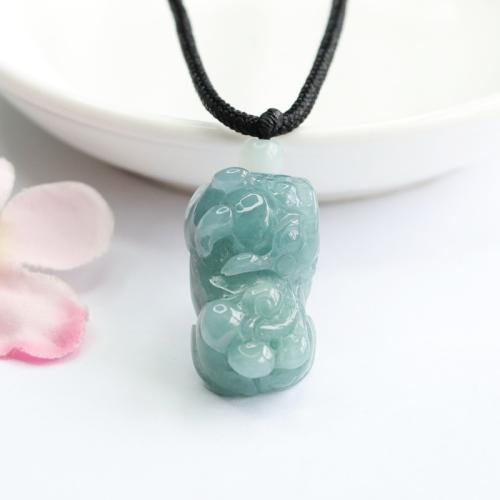 Gemstone Pendants Jewelry Jadeite Mythical Wild Animal Carved folk style & DIY Grade A Sold By PC