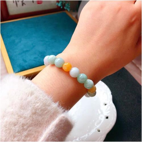 jade bracelet, Lotus, gravé, style folk & unisexe, grade A, beads length 10mm, Longueur Environ 6-8 pouce, Vendu par PC