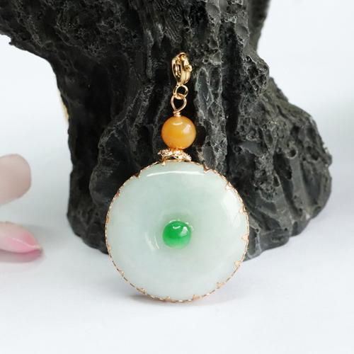 Gemstone Pendants Jewelry Jadeite with Zinc Alloy folk style & DIY & Unisex Grade A Sold By PC