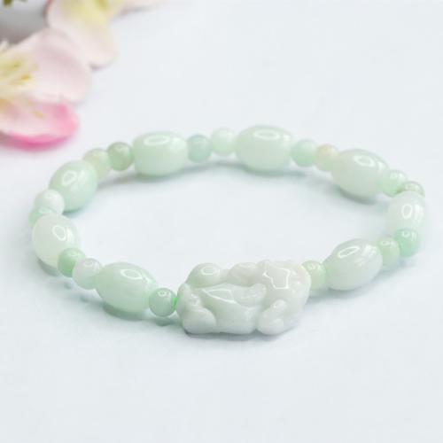 jade bracelet, bête sauvage Fabuleuse, style folk & pour femme, grade A, beads length 7mm, Vendu par PC