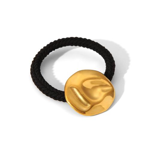 Ponytail Holder 304 Stainless Steel with Rubber Band for woman golden Sold By PC