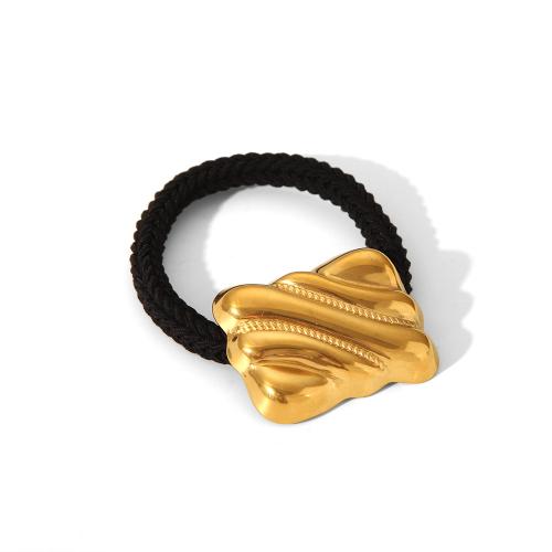 Ponytail Holder 304 Stainless Steel with Rubber Band for woman golden Sold By PC