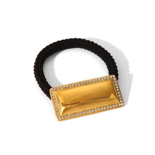 Ponytail Holder 304 Stainless Steel with Rubber Band for woman & with rhinestone golden Sold By PC