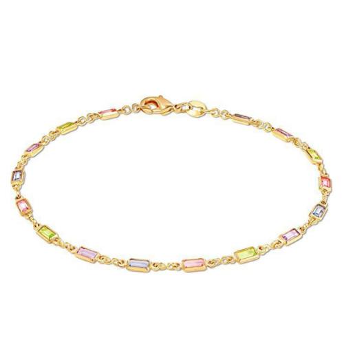 Zinc Alloy Anklet with Crystal fashion jewelry & for woman multi-colored Length Approx 22 cm Sold By PC