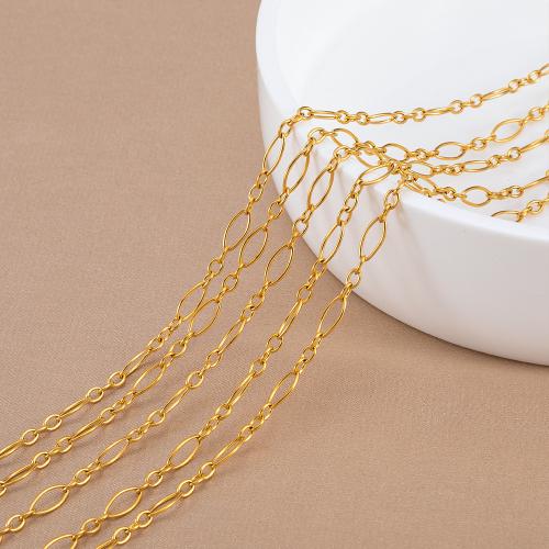 Stainless Steel Jewelry Chain 304 Stainless Steel DIY golden Sold By Bag