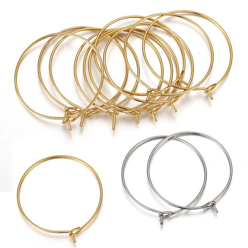 Stainless Steel Hoop fülbevaló Component, 304 rozsdamentes acél, DIY & különböző méretű a választás, több színt a választás, 20PC-k/Bag, Által értékesített Bag