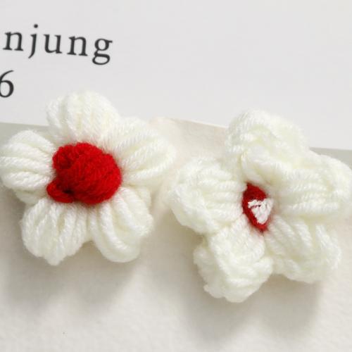 Hair Clip Findings Cotton Thread Flower DIY Sold By PC