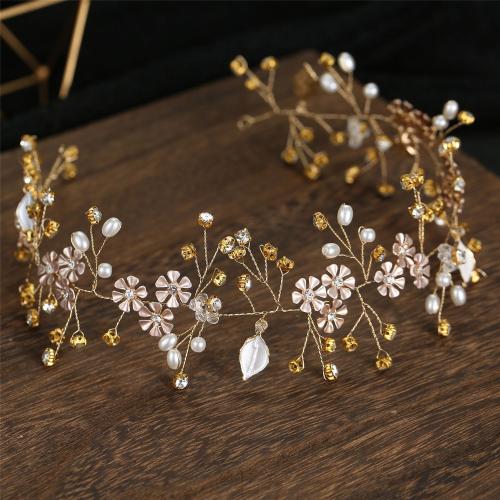 Diadema, aleación de zinc, con Perlas plásticas, Joyería & para mujer & con diamantes de imitación, más colores para la opción, 360x70mm, Vendido por UD