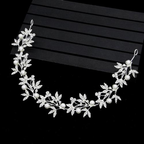 Headband Zinc Alloy with Plastic Pearl & for woman & with rhinestone Sold By PC