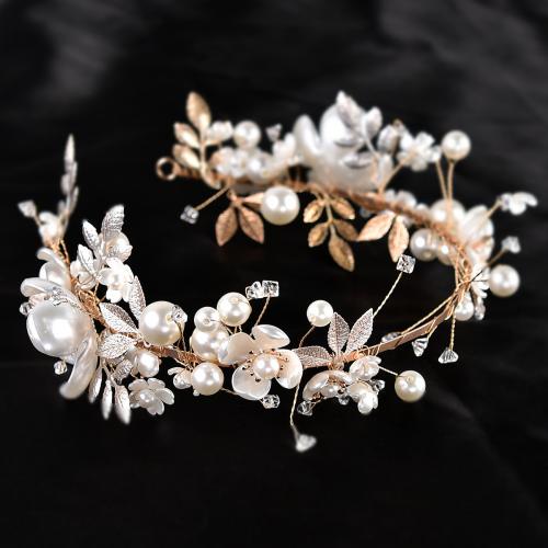 Hair Bands Zinc Alloy with Plastic Pearl fashion jewelry & for woman golden Sold By PC