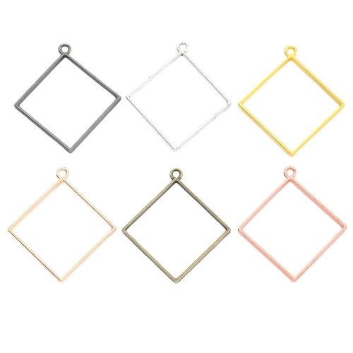 Zinc Alloy Pendler, Rhombus, forgyldt, du kan DIY, flere farver til valg, nikkel, bly & cadmium fri, 48x44x4mm, Ca. 100pc'er/Bag, Solgt af Bag