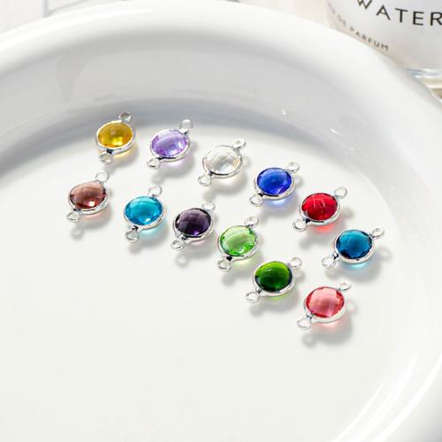 Conectores de Metal, Cristal, con metal, chapado en color de plata, Bricolaje & 1/1 aro, más colores para la opción, 8.50x15mm, Vendido por UD