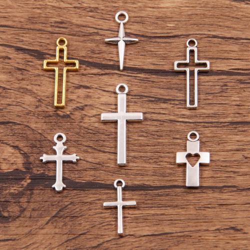 Zinklegering Cross Hangers, Zinc Alloy, Oversteken, plated, DIY & verschillende grootte voor keus, meer kleuren voor de keuze, nikkel, lood en cadmium vrij, Ca 100pC's/Bag, Verkocht door Bag