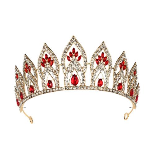 Bridal Tiaras Zinc Alloy gold color plated for woman & with rhinestone nickel lead & cadmium free Sold By PC