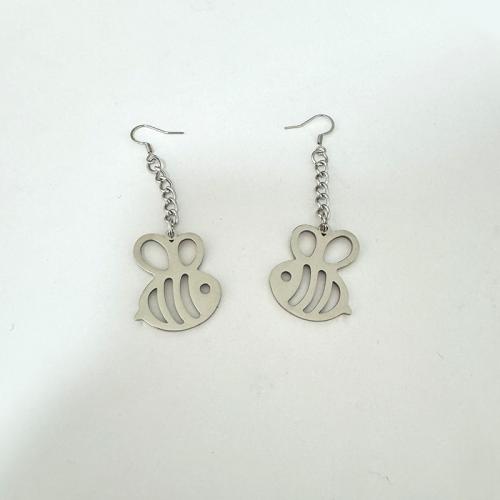 Stainless Steel Drop Earring 304 Stainless Steel Fish plated for woman Sold By Pair