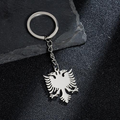 Z nerezové oceli Key zavírací, 304 Stainless Steel, Eagle, barva stříbrná á, módní šperky, Prodáno By PC