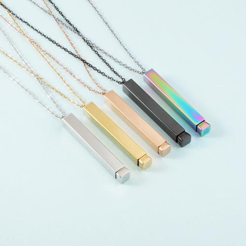 Stainless Steel Jewelry Necklace 304 Stainless Steel Rectangle plated DIY & retractable Sold By PC