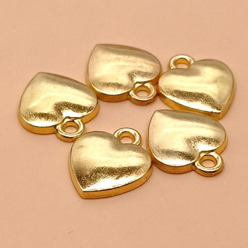 Zink Alloy Hjärta Hängen, guldfärg pläterade, DIY, 15x13mm, 100PC/Bag, Säljs av Bag