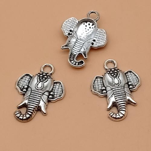 Zinklegierung Tier Anhänger, Elephant, plattiert, DIY, keine, 22x16mm, 100PCs/Tasche, verkauft von Tasche