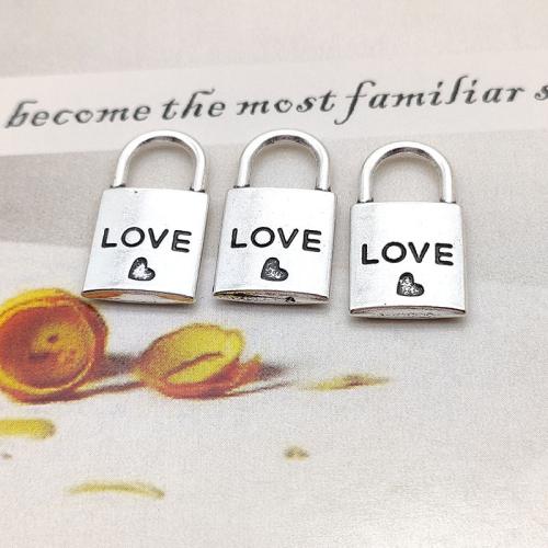 Zinc Alloy Lock Pendants Key plated DIY Sold By Bag