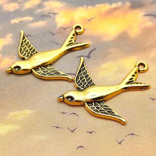 Zinc Alloy Animal Pendler, Bird, forgyldt, du kan DIY, flere farver til valg, 33x29mm, 100PC/Bag, Solgt af Bag