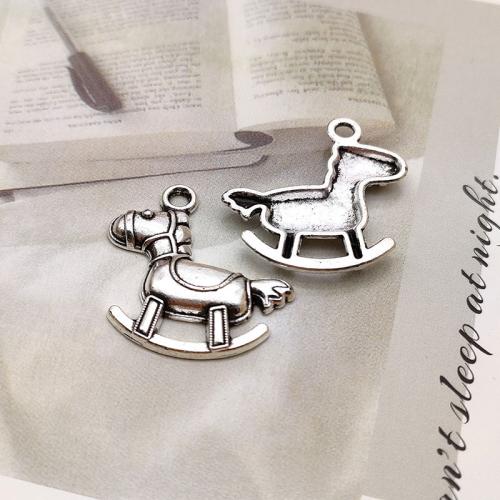 Zinc Alloy Pendants rocking horse plated DIY Sold By Bag