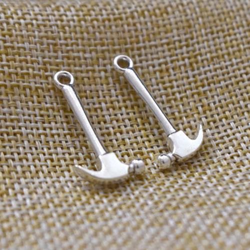 Zinklegering Tool Hangers, Zinc Alloy, hamer, antiek zilver plated, DIY, 12.80x25x3mm, 100pC's/Bag, Verkocht door Bag