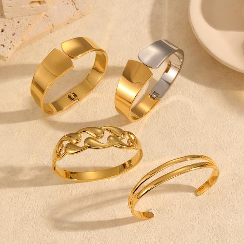 Stainless Steel Bangle 304 Stainless Steel gold color plated & for woman Sold By PC