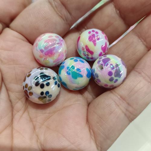 Plated Acrylic Beads Round DIY 16mm Sold By Bag