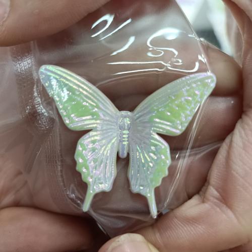 Plated Acrylic Beads Butterfly DIY Sold By Bag