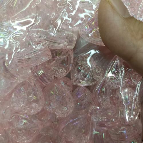 Plated Acrylic Beads Heart DIY Sold By Bag