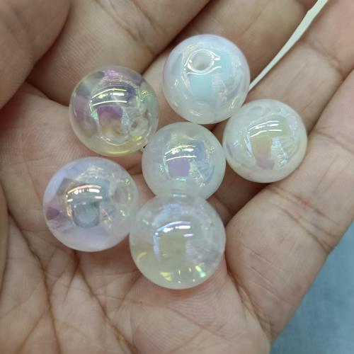 Plated Acrylic Beads Round DIY 16mm Sold By Bag