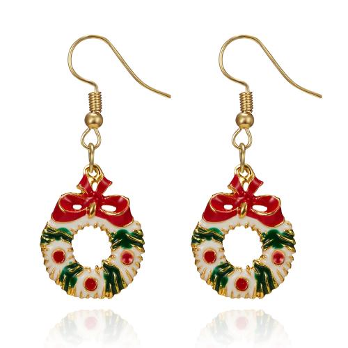 Boucles d'oreilles de Noël, alliage de zinc, Placage, Conception de Noël & styles différents pour le choix & pour femme & émail, Vendu par paire